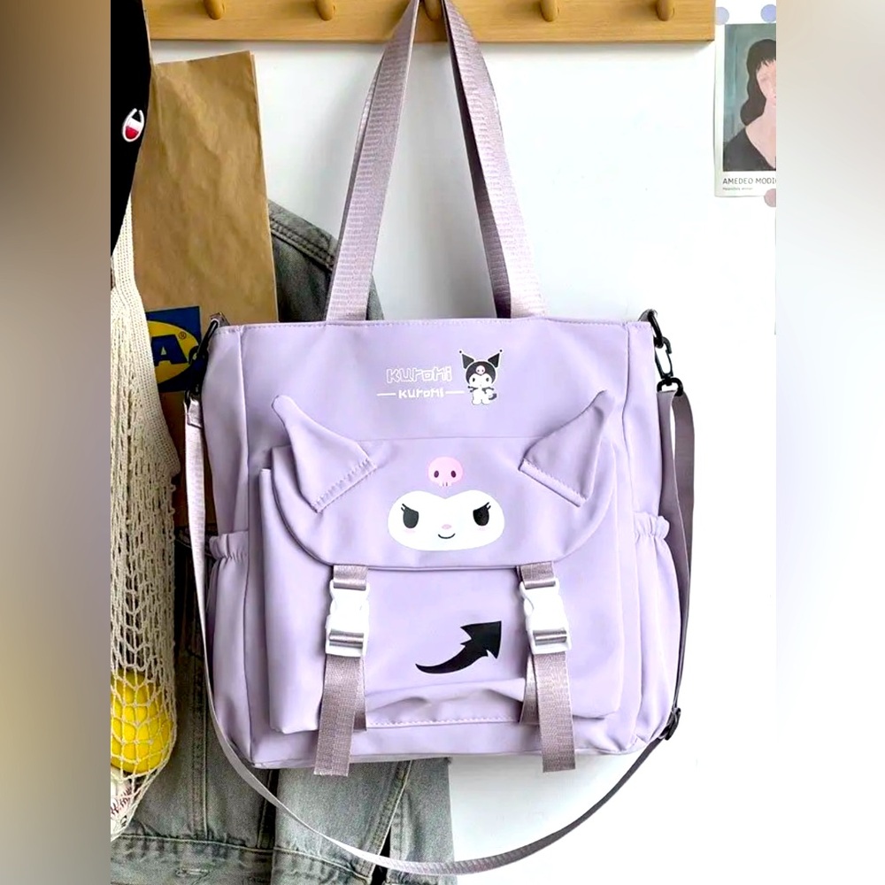 Cartoon Cute Kuromi Shoulder Crossbody Tote Bag. - Picture 9 of 10